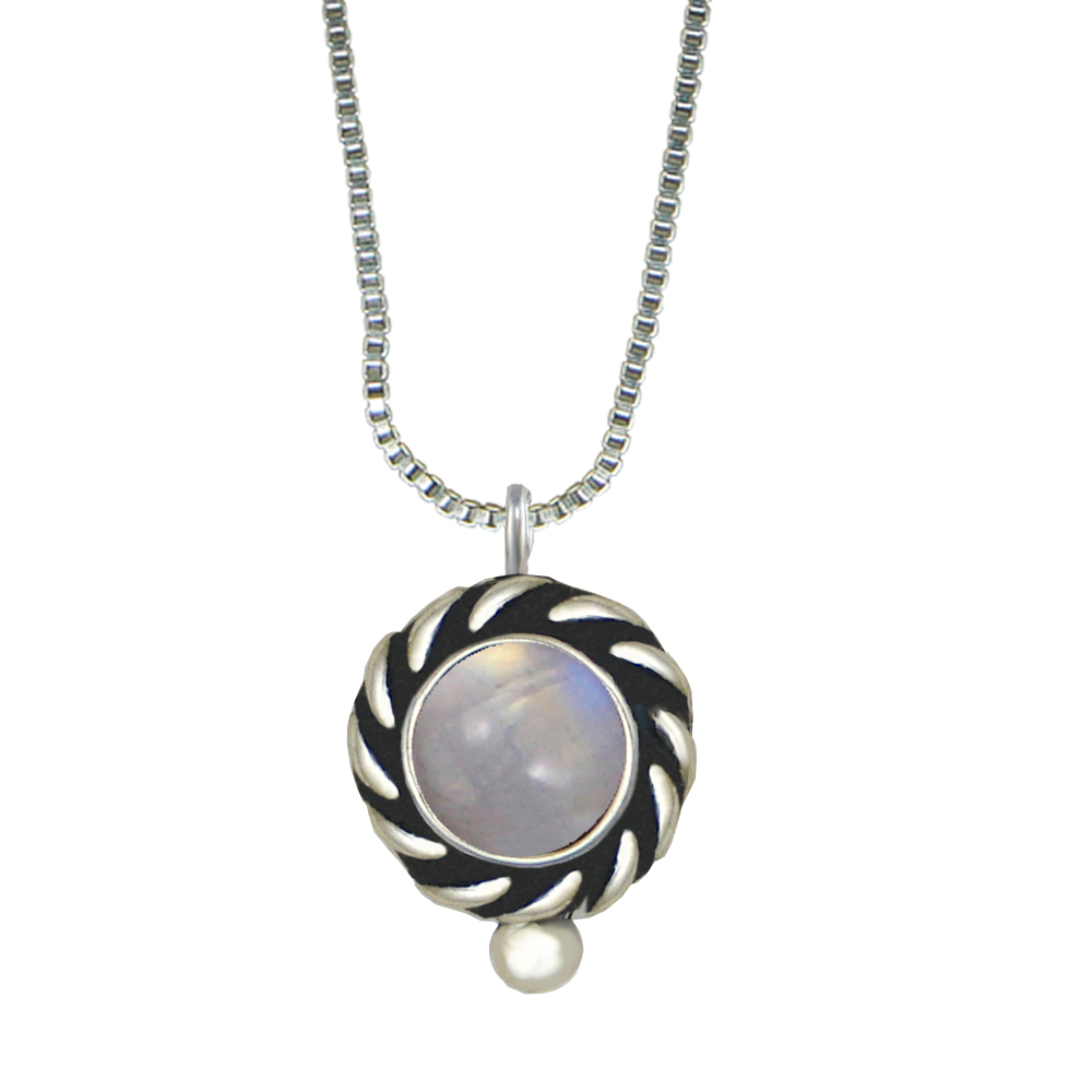 Sterling Silver Little Rainbow Moonstone Pendant Necklace